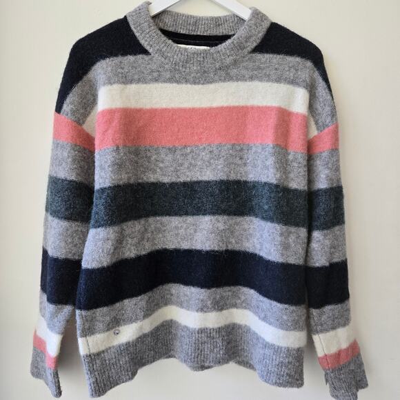 Moods of Norway Alpaca Merino Wool Cozy Soft Striped Sweater Womens Size Small - Picture 1 of 11